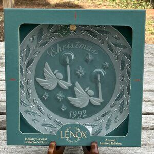 🆕NWT Lenox Holiday Crystal Collector's Plate Ltd. Edition Christmas 1992 W/Box